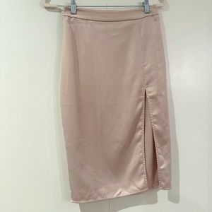 Satin Slit Skirt